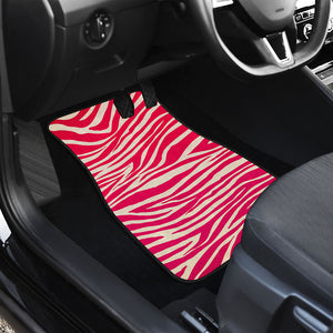 Hot Pink Zebra Pattern Print Front and Back Car Floor Mats