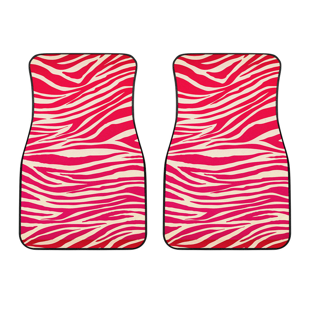 Hot Pink Zebra Pattern Print Front Car Floor Mats