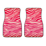 Hot Pink Zebra Pattern Print Front Car Floor Mats