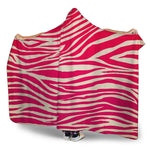 Hot Pink Zebra Pattern Print Hooded Blanket
