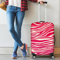 Hot Pink Zebra Pattern Print Luggage Cover