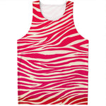 Hot Pink Zebra Pattern Print Men's Tank Top