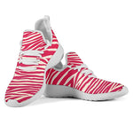 Hot Pink Zebra Pattern Print Mesh Knit Shoes GearFrost