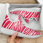 Hot Pink Zebra Pattern Print Mesh Knit Shoes GearFrost