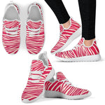 Hot Pink Zebra Pattern Print Mesh Knit Shoes GearFrost