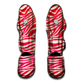 Hot Pink Zebra Pattern Print Muay Thai Shin Guards