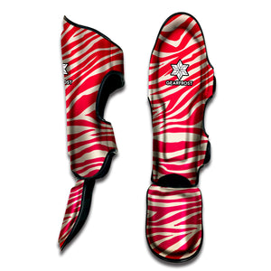 Hot Pink Zebra Pattern Print Muay Thai Shin Guard