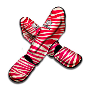 Hot Pink Zebra Pattern Print Muay Thai Shin Guard