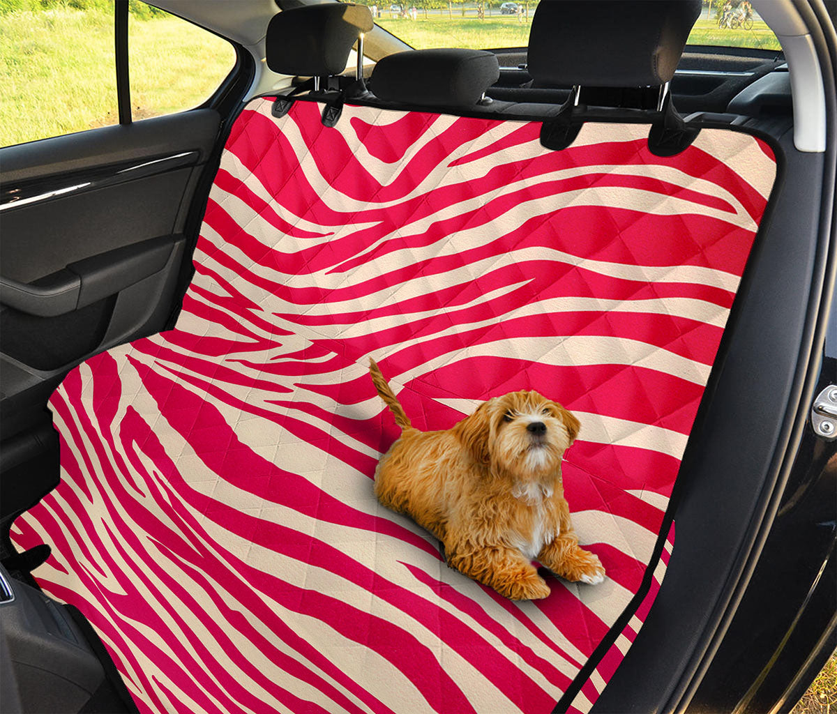 Hot Pink Zebra Pattern Print Pet Car Back Seat Cover