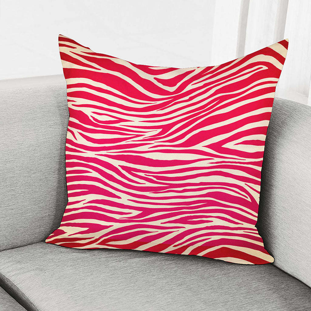Hot Pink Zebra Pattern Print Pillow Cover