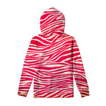 Hot Pink Zebra Pattern Print Pullover Hoodie