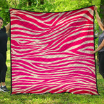 Hot Pink Zebra Pattern Print Quilt