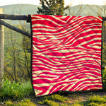 Hot Pink Zebra Pattern Print Quilt