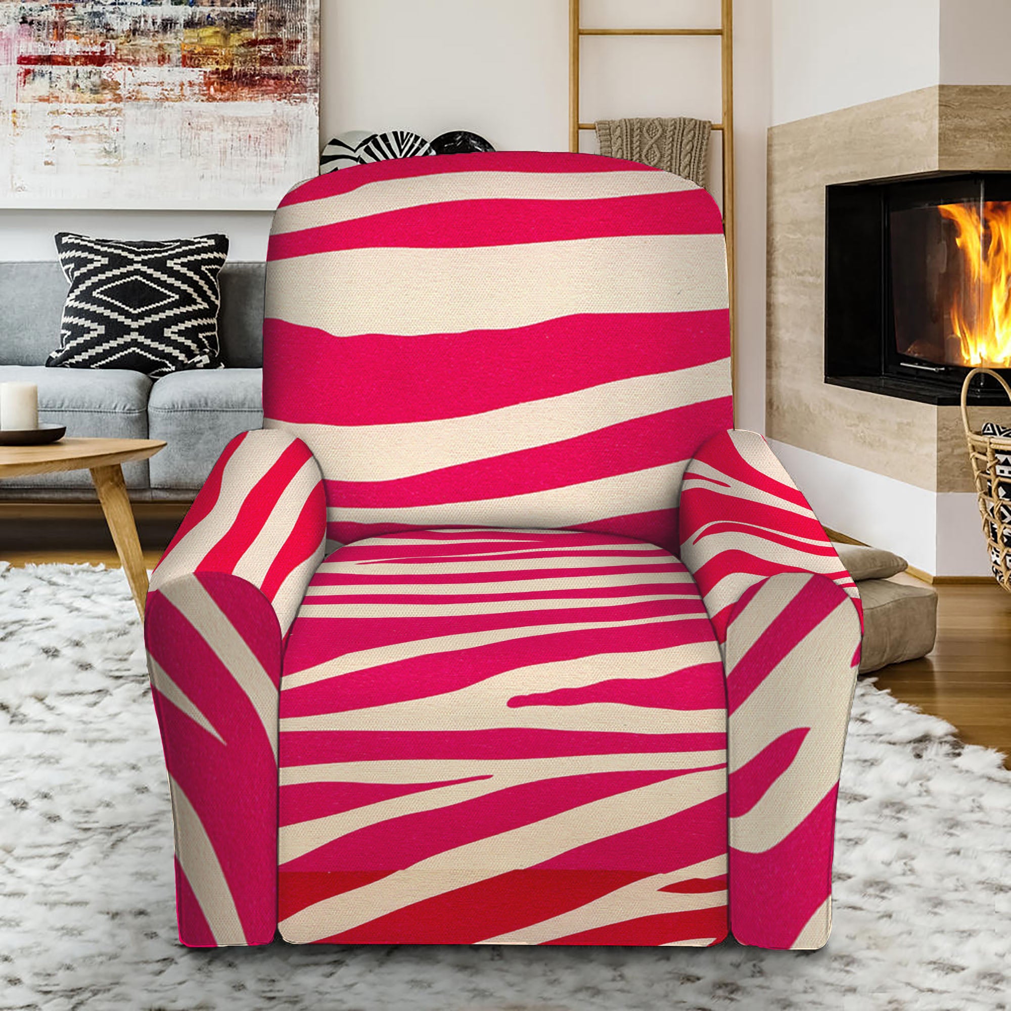 Pink discount zebra chair