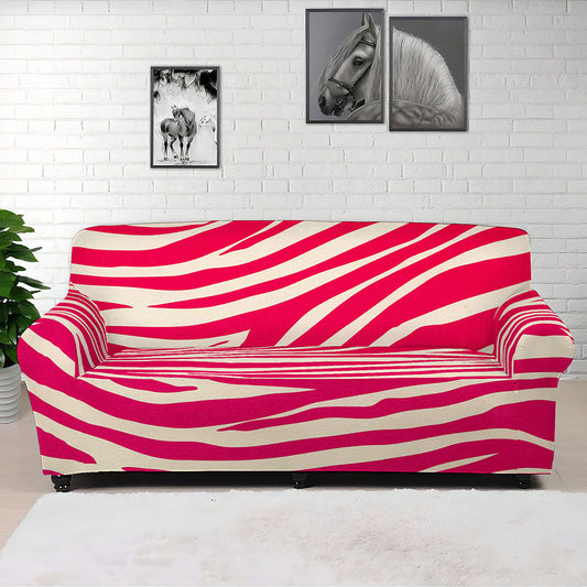 Hot Pink Zebra Pattern Print Sofa Cover