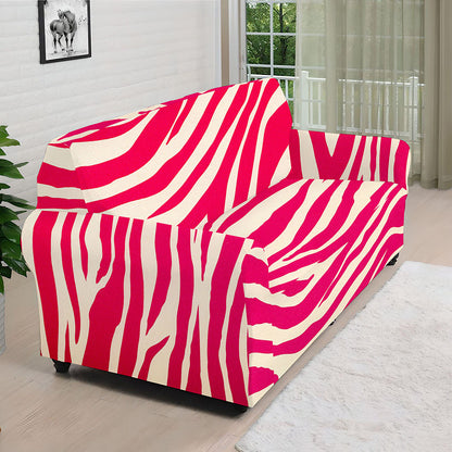 Hot Pink Zebra Pattern Print Sofa Cover