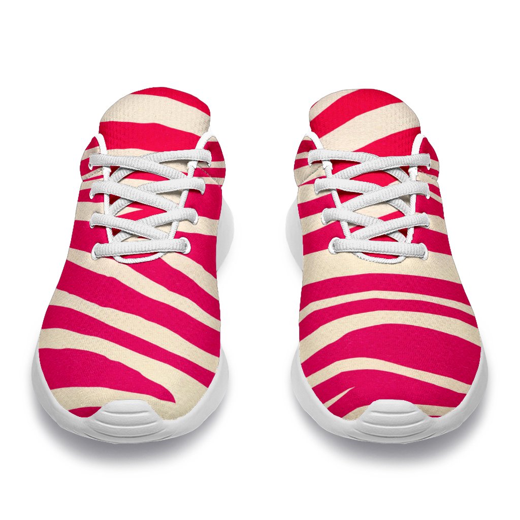 Hot Pink Zebra Pattern Print Sport Shoes GearFrost