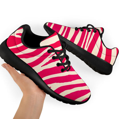 Hot Pink Zebra Pattern Print Sport Shoes GearFrost