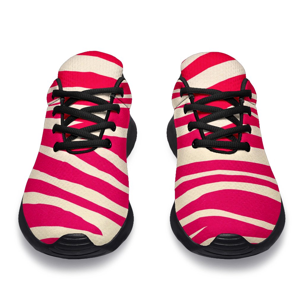Hot Pink Zebra Pattern Print Sport Shoes GearFrost