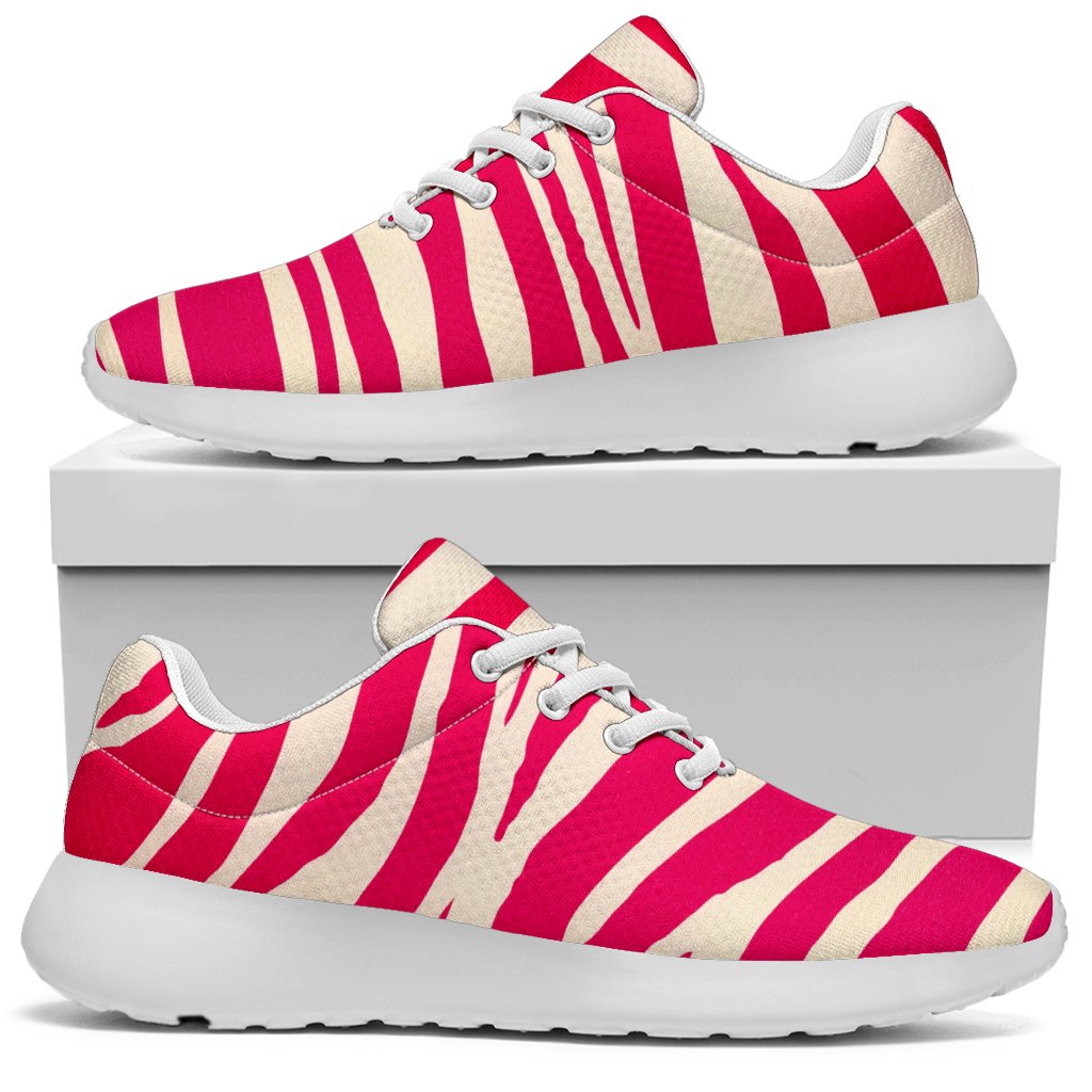 Hot Pink Zebra Pattern Print Sport Shoes GearFrost