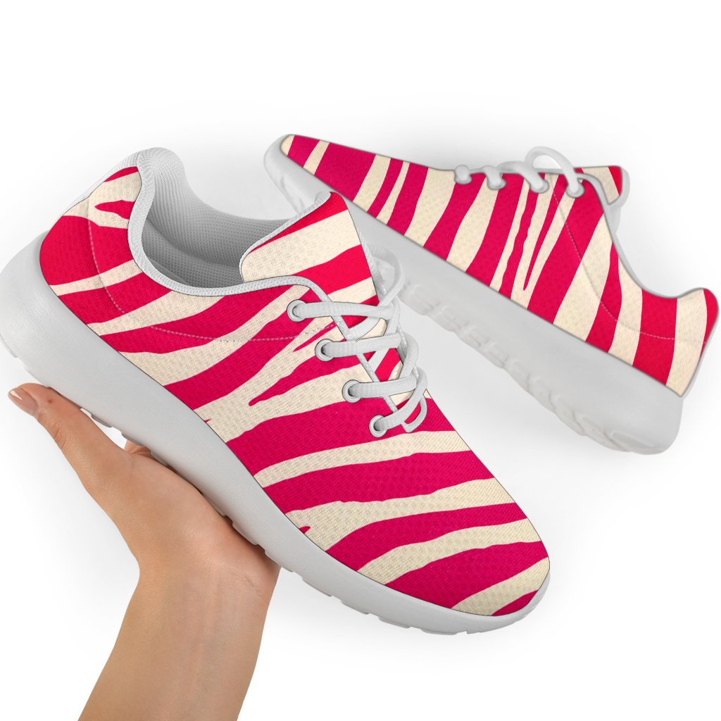 Hot Pink Zebra Pattern Print Sport Shoes GearFrost