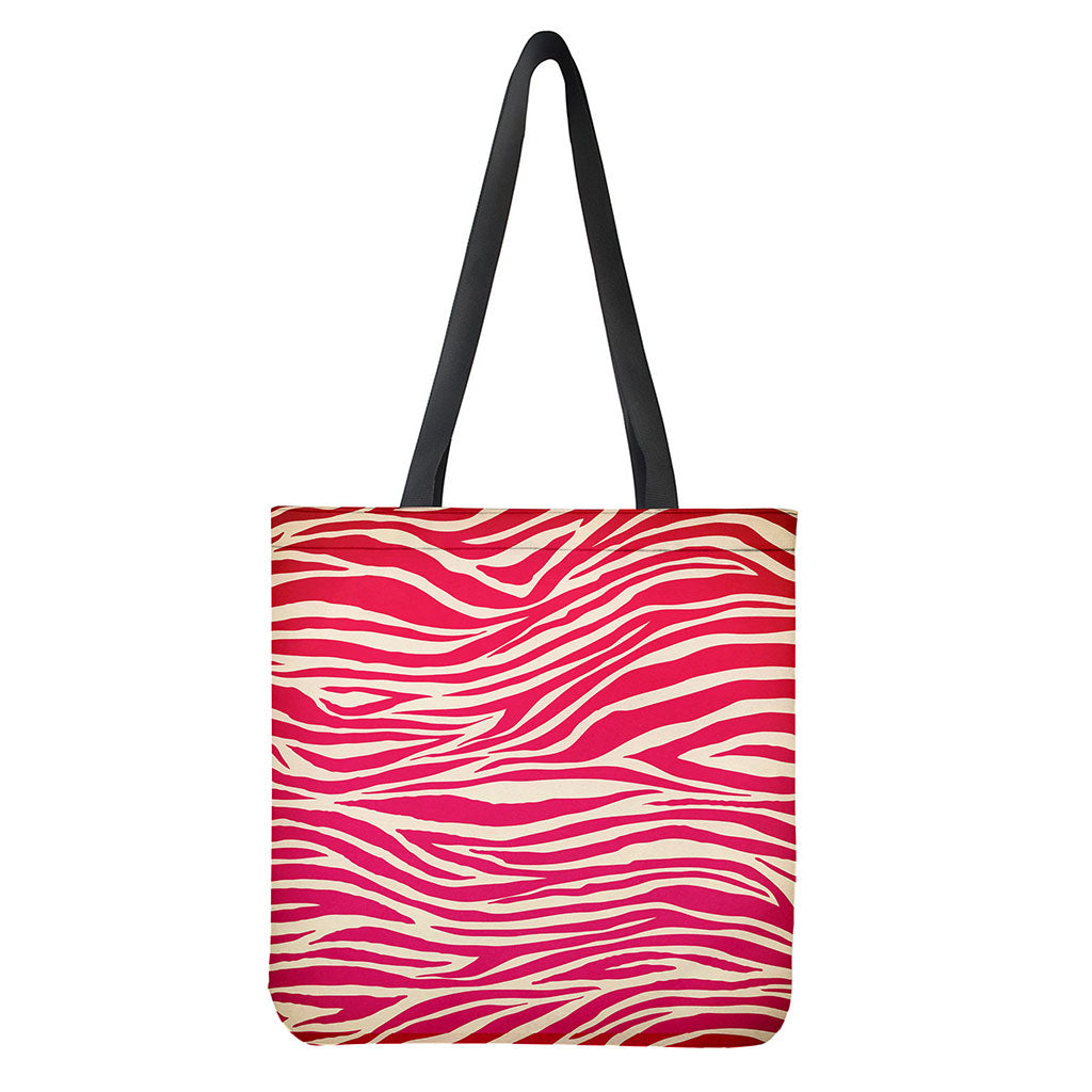Hot Pink Zebra Pattern Print Tote Bag