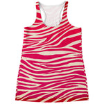 Hot Pink Zebra Pattern Print Women's Racerback Tank Top