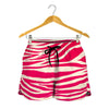 Hot Pink Zebra Pattern Print Women's Shorts