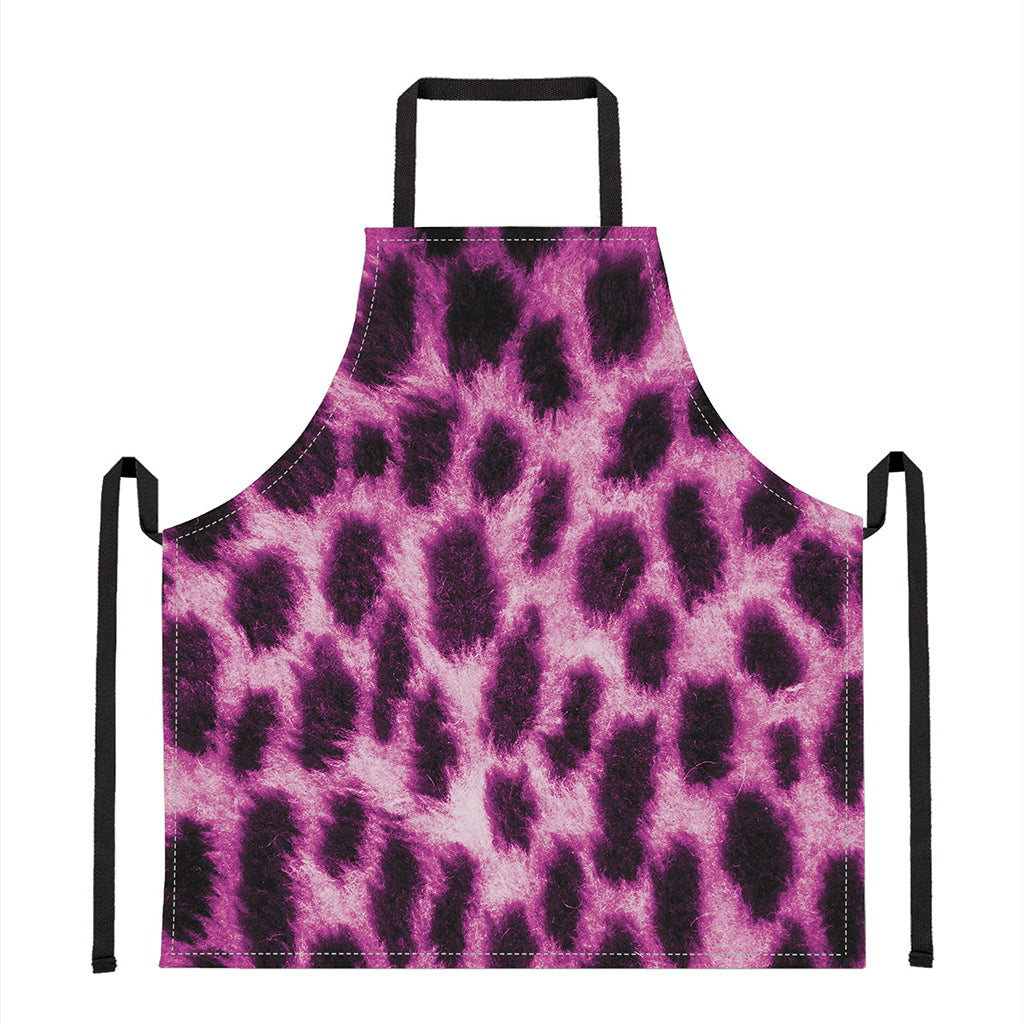 Hot Purple And Black Cheetah Print Apron