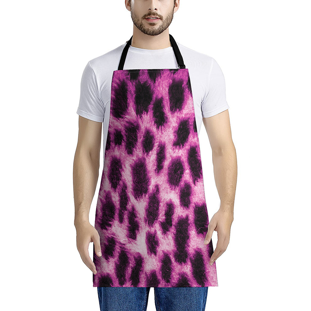 Hot Purple And Black Cheetah Print Apron