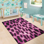 Hot Purple And Black Cheetah Print Area Rug