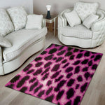 Hot Purple And Black Cheetah Print Area Rug