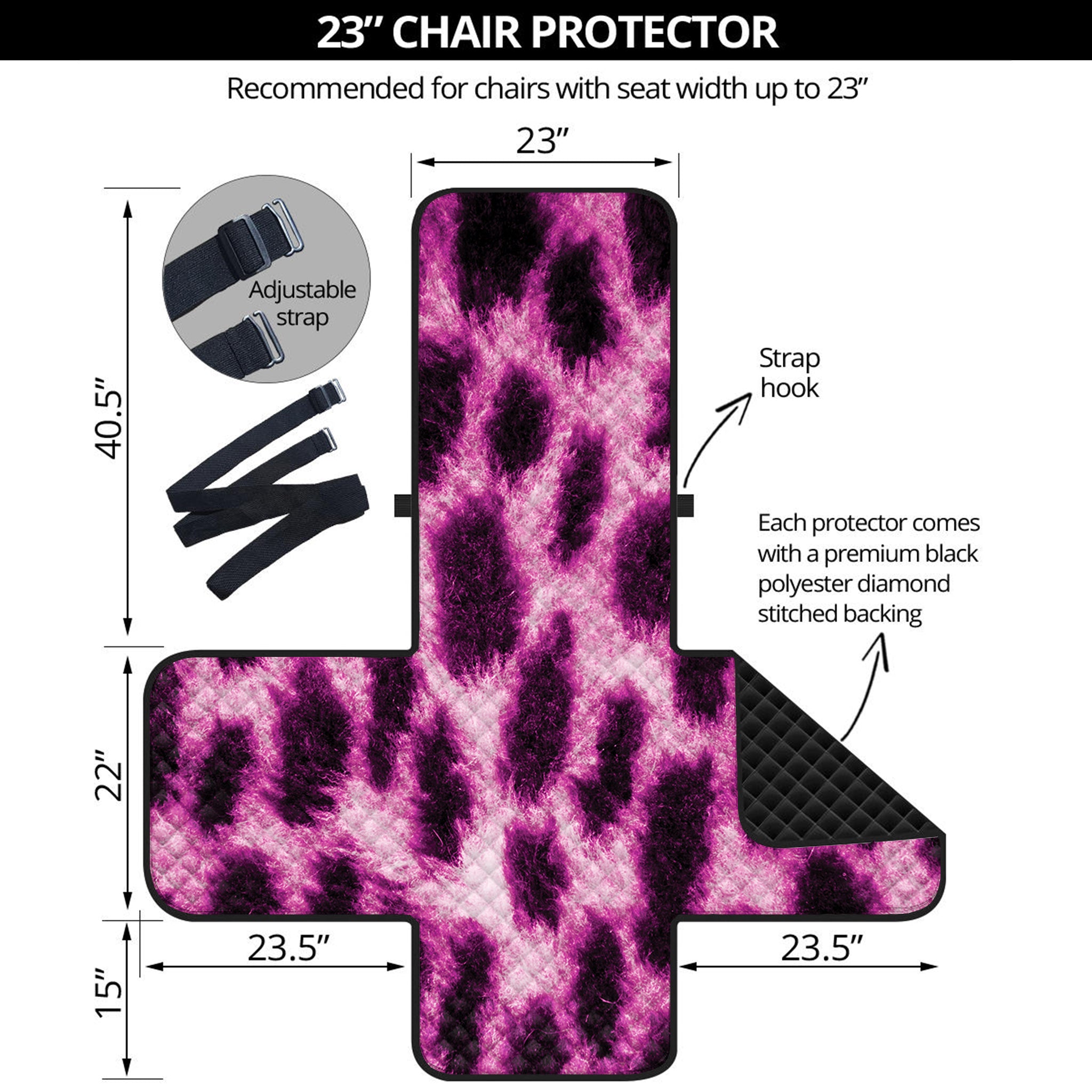 Hot Purple And Black Cheetah Print Armchair Protector