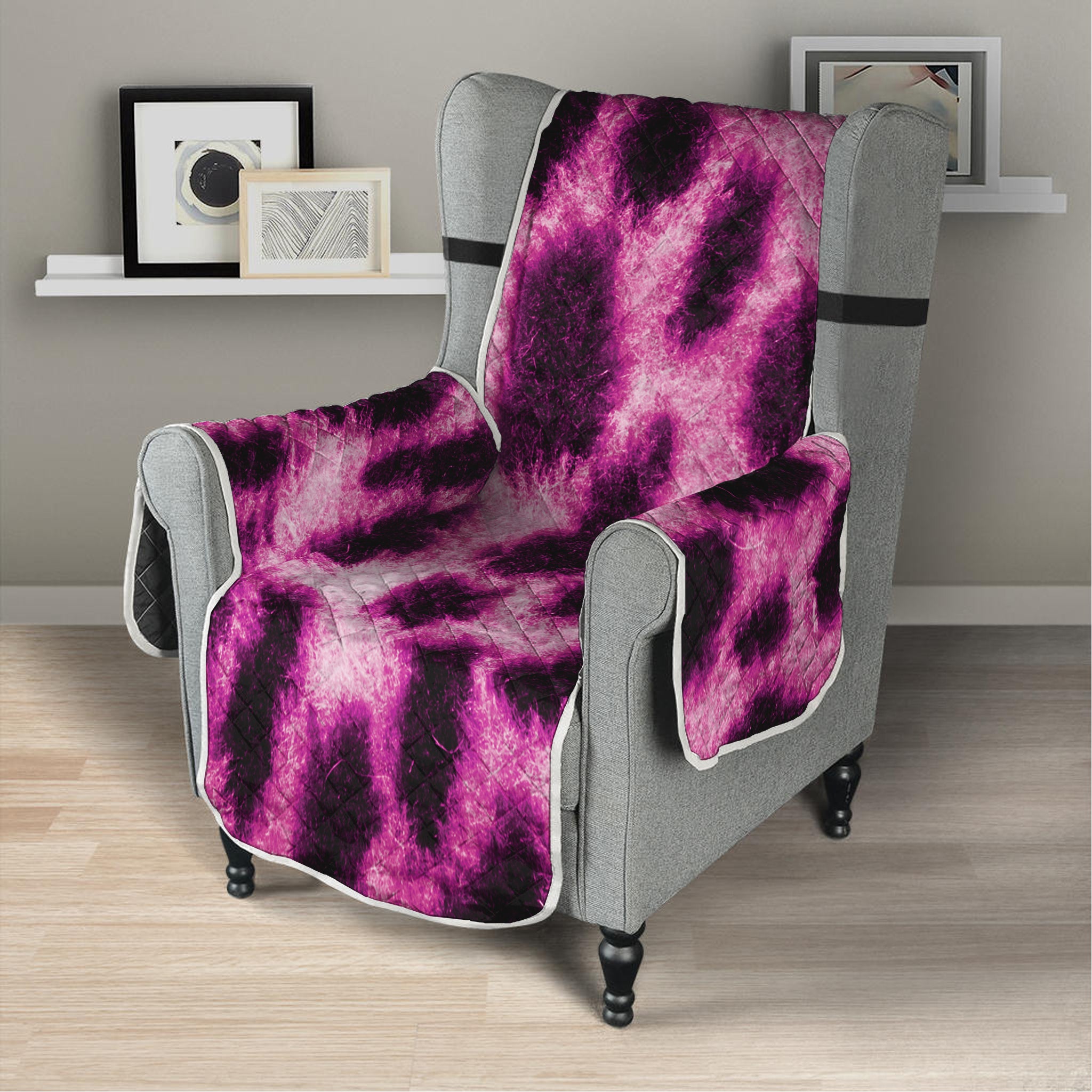 Hot Purple And Black Cheetah Print Armchair Protector