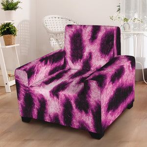 Hot Purple And Black Cheetah Print Armchair Slipcover