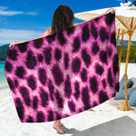 Hot Purple And Black Cheetah Print Beach Sarong Wrap