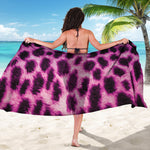 Hot Purple And Black Cheetah Print Beach Sarong Wrap