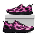 Hot Purple And Black Cheetah Print Black Running Shoes