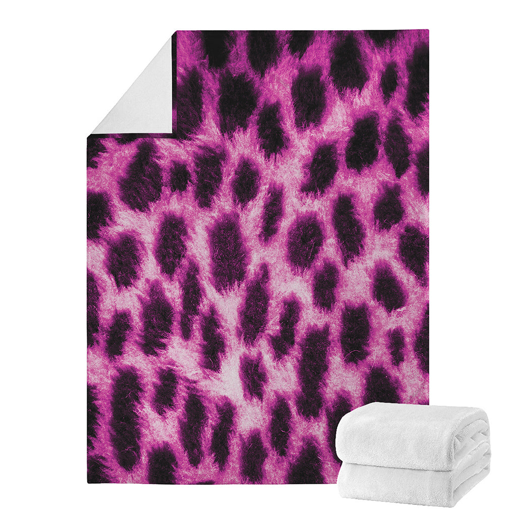 Hot Purple And Black Cheetah Print Blanket