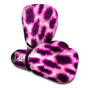 Hot Purple And Black Cheetah Print Boxing Gloves