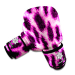 Hot Purple And Black Cheetah Print Boxing Gloves