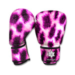 Hot Purple And Black Cheetah Print Boxing Gloves