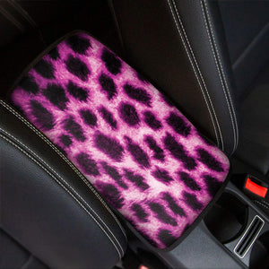 Hot Purple And Black Cheetah Print Car Center Console Cover