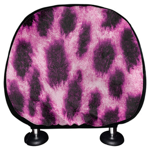 Hot Purple And Black Cheetah Print Car Headrest Covers