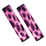 Hot Purple And Black Cheetah Print Car Seat Belt Covers