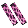 Hot Purple And Black Cheetah Print Car Seat Belt Covers