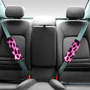 Hot Purple And Black Cheetah Print Car Seat Belt Covers