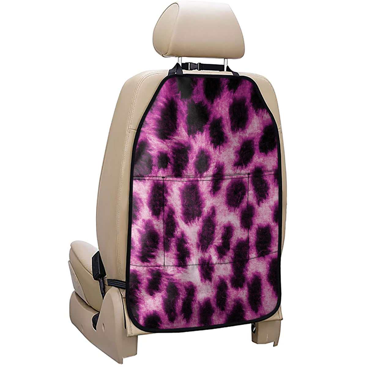 Hot Purple And Black Cheetah Print Car Seat Organizers