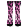 Hot Purple And Black Cheetah Print Crew Socks