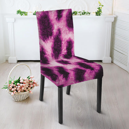 Hot Purple And Black Cheetah Print Dining Chair Slipcover